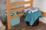 Hochbett mit Rutsche 80 x 190 cm, Buche Massivholz Natur lackiert, umbaubar in ein Einzelbett, "Easy Premium Line" K30/n
