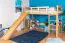 Hochbett mit Rutsche 80 x 200 cm, Buche Massivholz Natur lackiert, umbaubar in ein Einzelbett, "Easy Premium Line" K30/n