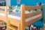 Großes Hochbett mit Rutsche 140 x 190 cm, Buche Massivholz Natur lackiert, umbaubar in ein Einzelbett, "Easy Premium Line" K31/n