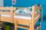 Großes Hochbett mit Rutsche 140 x 190 cm, Buche Massivholz Natur lackiert, umbaubar in ein Einzelbett, "Easy Premium Line" K31/n