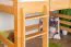 Großes Hochbett mit Rutsche 140 x 200 cm, Buche Massivholz Natur lackiert, umbaubar in ein Einzelbett, "Easy Premium Line" K31/n