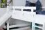Großes weißes Stockbett mit Rutsche 160 x 200 cm, Buche Massivholz Weiß lackiert, teilbar in zwei Einzelbetten, "Easy Premium Line" K32/n