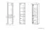 Vitrine Heber 03, Farbe: Weiß / Weiß Glanz - Abmessungen: 201 x 55 x 42 cm (H x B x T), mit 2 Türen und 6 Fächern