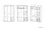 Drehtürenschrank / Kleiderschrank Mochis 01, Farbe: Sonoma Eiche hell inklusive 3 Farbeinsätzen - Abmessungen: 200 x 120 x 50 cm (H x B x T), mit 3 Türen, 2 Schubladen und 6 Fächern