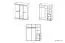 Draaideurkast / kleerkast Knoxville 27, kleur: wit grenen / grijs - Afmetingen: 202 x 162 x 65 cm (H x B x D), met 3 deuren, 3 laden en 5 vakken