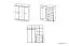 Draaideurkast / kleerkast Knoxville 28, kleur: wit grenen / grijs - Afmetingen: 202 x 183 x 65 cm (H x B x D), met 4 deuren, 3 laden en 5 vakken