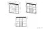 Vitrinekast Tempe 07, kleur: walnoten  / wit hoogglans, frontinzet: wit - afmetingen: 133 x 135 x 41 cm (H x B x D), met 3 deuren, 3 laden en 8 vakken