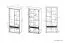 Vitrine Tempe 08, Farbe: Nussfarben / Weiß Hochglanz, Fronteinsatz: Nussfarben - Abmessungen: 203 x 92 x 41 cm (H x B x T), mit 4 Türen und 9 Fächern