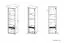 Vitrinekast Tempe 09, kleur: walnoten / wit hoogglans, frontinzet: wit - afmetingen: 203 x 60 x 41 cm (H x B x D), met 2 deuren en 4 vakken