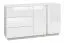 Kommode Antioch 06, Farbe: Weiß Glanz / Hellgrau - Abmessungen: 95 x 165 x 40 cm (H x B x T), mit 2 Türen, 3 Schubladen und 4 Fächern
