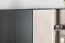 Jugendzimmer - Drehtürenschrank / Eckkleiderschrank Aalst 01, Farbe: Eiche / Creme / Schwarz - Abmessungen: 190 x 135 x 135 cm (H x B x T)