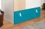 Jugendzimmer - Drehtürenschrank / Kleiderschrank Aalst 17, Farbe: Eiche / Weiß / Blau - Abmessungen: 190 x 80 x 50 cm (H x B x T)