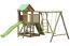 Speeltoren S3A incl. golfglijbaan, dubbele schommel aanbouw, balkon, zandbak, hellingbaan en klimrekverlenging - Afmetingen: 450 x 500 cm (B x D)
