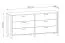 Ladekast / sideboard Braianik 05, eiken Wotan / beige, 6 ruime lades, woonkamer, slaapkamer, 81 x 171 x 47 cm, ABS, metalen handgrepen