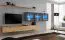 Wohnwand mit zwei TV-Unterschränke Balestrand 271, Farbe: Eiche Wotan / Grau - Abmessungen: 150 x 340 x 40 cm (H x B x T), mit Push-to-open Funktion