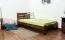 Kinderbett / Jugendbett Kiefer Vollholz massiv Nussfarben A27, inkl. Lattenrost - Abmessung 90 x 200 cm 
