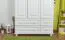 Kledingkast massief grenenhout wit gelakt 017 - Afmetingen 190 x 120 x 60 cm (H x B x D)