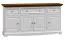 Ladekast / dressoir Gyronde 04, massief grenen, kleur: wit / walnoot - 85 x 167 x 45 cm (H x B x D)