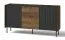 dressoir / ladekast Mairenke 05, kleur: Walnoot / Zwart mat - Afmetingen: 79 x 150 x 40 cm (H x B x D)