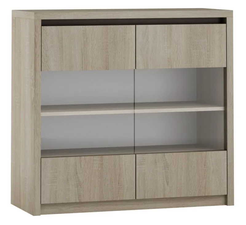 vitrinekast Popondetta 15, kleur: Sonoma eiken - afmetingen: 88 x 95 x 38 cm (H x B x D)