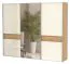 Schlafzimmer - Set H Gataivai, 4-teilig, Farbe: Beige Hochglanz / Walnuss