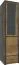 Vitrine Selun 10, Farbe: Eiche Dunkelbraun / Grau - 197 x 50 x 43 cm (H x B x T)