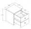 Ladeblok / rolcontainer, kleur: eiken / wit mat - afmetingen: 50 x 40 x 40 cm (H x B x D)