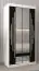 Schuifdeurkast / kleerkast met spiegel Tomlis 01A, kleur: mat wit / Zwart - Afmetingen: 200 x 100 x 62 cm (H x B x D)