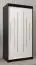 Schuifdeurkast / kleerkast Pilatus 01, kleur: Zwart / mat wit - Afmetingen: 200 x 100 x 62 cm (H x B x D)
