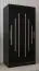 Schuifdeurkast / kleerkast Pilatus 01, kleur: zwart - Afmetingen: 200 x 100 x 62 cm (H x B x D)