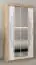 Schuifdeurkast / kleerkast met spiegel Tomlis 01A, kleur: sonoma eiken / mat wit - afmetingen: 200 x 100 x 62 cm (H x B x D)