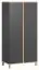 Draaideurkast / kledingkast Lijan 04, kleur: grijs / eik - afmetingen: 184 x 90 x 53 cm (h x b x d)