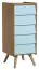 ladekast Jorinde 11, kleur: eiken / blauw - Afmetingen: 128 x 51 x 41 cm (h x b x d)