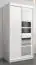 Schuifdeurkast / kleerkast Aizkorri 01A met spiegel, kleur: mat wit - Afmetingen: 200 x 100 x 62 cm (H x B x D)