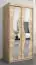 Schuifdeurkast / kleerkast met spiegel Hacho 1, kleur: Sonoma eiken - afmetingen: 200 x 100 x 62 cm ( H x B x D)