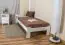 Futonbed / , vol hout, bed massief grenen wit gelakt A8, incl. lattenbodem - afmetingen: 80 x 200 cm