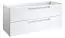 wastafelmeubel Meerut 38 met sifonuitsparingen voor dubbele wastafel, kleur: mat wit - 50 x 119 x 45 cm (H x B x D)