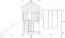Spielturm S20D1, Dach: Grün, inkl. Wellenrutsche, Doppelschaukel-Anbau, Balkon, Sandkasten, Kletterwand und Holzleiter - Abmessungen: 522 x 363 cm (B x T)