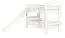 Wit stapelbed met glijbaan 90 x 200 cm, massief beukenhout wit gelakt, deelbaar in twee eenpersoonsbedden, "Easy Premium Line" K25/n