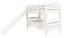Wit stapelbed met glijbaan 80 x 200 cm, massief beukenhout wit gelakt, om te bouwen tot twee eenpersoonsbedden, "Easy Premium Line" K27/n