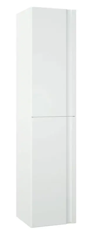 Badkamer - hoge kast Bikaner 10, kleur: wit glanzend - 160 x 35 x 36 cm (h x b x d)