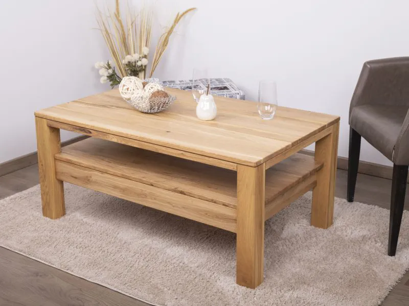 Salontafel Wooden Nature 15 in massief eikenhout geolied - Afmetingen: 105 x 65 x 47 cm (B x D x H)