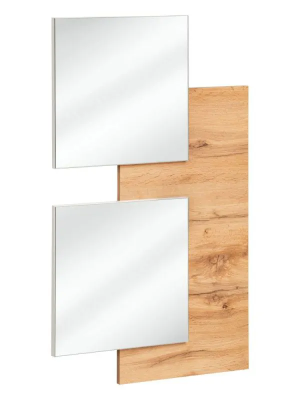 Wandpaneel met twee spiegels Pollestad 06, kleur: eiken Wotan - afmetingen: 100 x 60 x 4 cm (H x B x D)