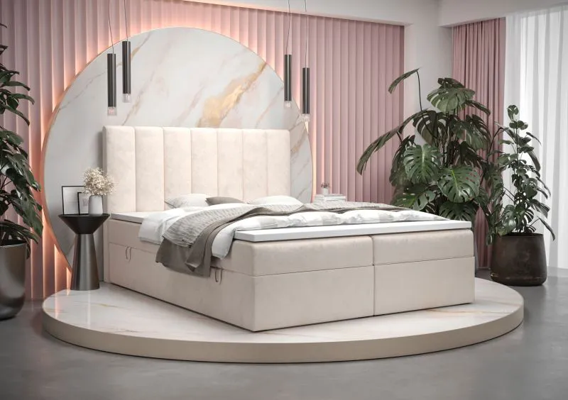 Modern eenpersoonsbed met opbergruimte Pirin 01, kleur: beige - ligoppervlak: 140 x 200 cm (b x l)