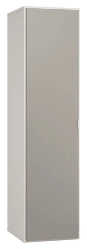 Drehtürenschrank / Kleiderschrank Bellaco 37, Farbe: Weiß / Grau - Abmessungen: 187 x 47 x 57 cm (H x B x T)