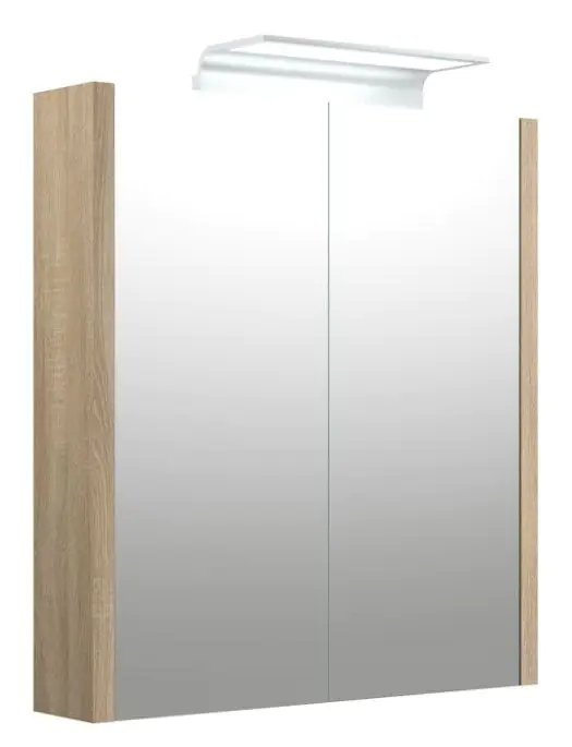 Badkamer - spiegelkast Bidar 09, kleur: eik - 65 x 60 x 12 cm (H x B x D)