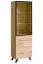 Modern wandmeubel Nautnes 01, kleur: Wotan eik / zwart - Afmetingen: 197 x 340 x 45 cm (H x B x D), met LED-verlichting