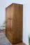 kledingkast massief grenen, kleur eiken rustiek Junco 06 - Afmetingen: 195 x 135 x 59 cm (H x B x D)