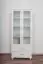 Kleiderschrank Kiefer Vollholz massiv weiß lackiert Columba 02 - Abmessung 195 x 80 x 50 cm