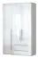 Drehtürenschrank / Kleiderschrank Siumu 27, Farbe: Weiß / Weiß Hochglanz - 224 x 137 x 56 cm (H x B x T)